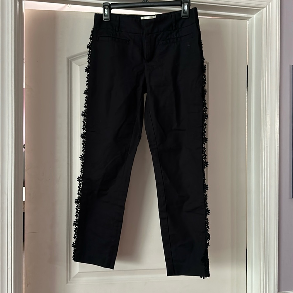Anthropologie Black Floral Pants - Size 10